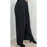 Agile Wide Leg Pant in Black with White Stripe