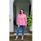 Adelaide Long Sleeve Shirt in Candy Pink Cotton