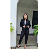 Austere Suede Touch Jacket in Jet Black