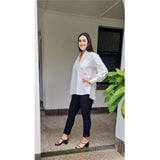 Toward Cotton Shirt in Chevron White