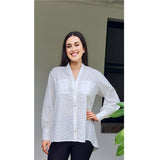 Toward Cotton Shirt in Chevron White