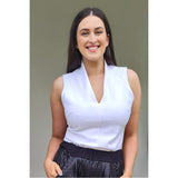Tremendous Sleeveless Stretch Top in White