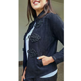 Token Stretch Faux Suede Black Jacket