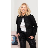 Token Stretch Faux Suede Black Jacket