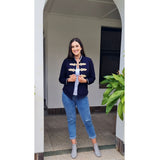 Twiggy Stretch Denim Jacket With Gold Brocade - RESTOCKED IN ALL SIZES!