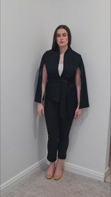 Astound Cape Sleeve Jacket in Black