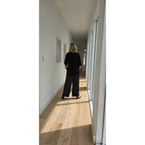 Agile Wide Leg Pant in Black with White Stripe