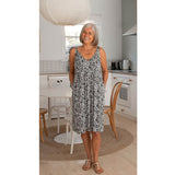 Tampa Summer Dress Grey Leopard Print