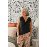 Tingle Drape Front Top in Storm