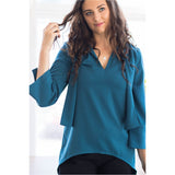 Above Tail Back Top in Petrol