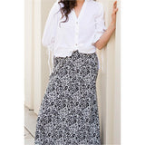 Tie 3/4 Sleeve Cotton Shirt in White