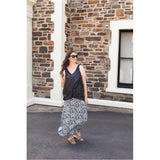Trick Maxi Skirt in Grey Leopard