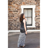 Trick Maxi Skirt in Grey Leopard