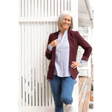 True Blazer Tuxedo Style Jacket in Red Wine