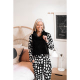 Treaty Roll Neck Vest in Black Stretch Cord