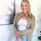 Austere Suede Touch Jacket in Pistachio Green