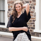 Amaze Oversized Top Black