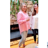 Adelaide Long Sleeve Shirt in Candy Pink Cotton