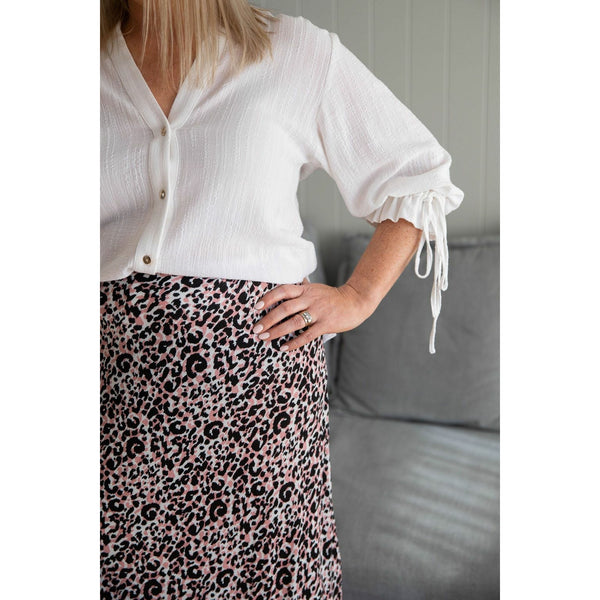 Trick Maxi Skirt in Pink Leopard