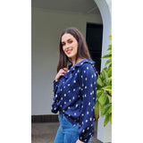 Alert Long Sleeve Blouse in Navy