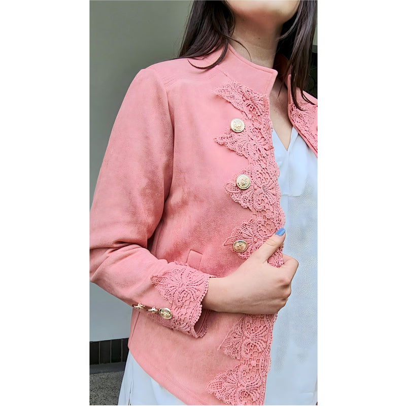 Austere Suede Touch Jacket in Blush