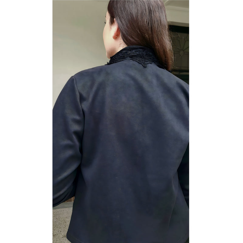 Austere Suede Touch Jacket in Jet Black