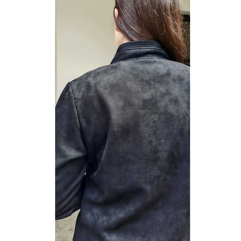 Token Stretch Faux Suede Black Jacket