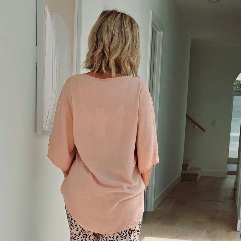 Amaze Oversized Top Peachy Pink