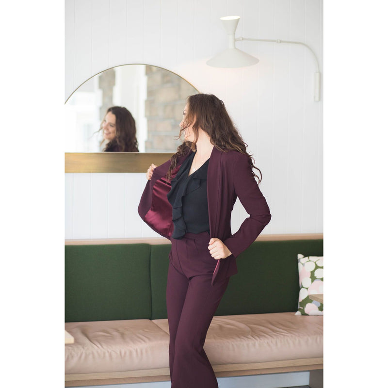 Talent Wide Leg Pant in Red Wine