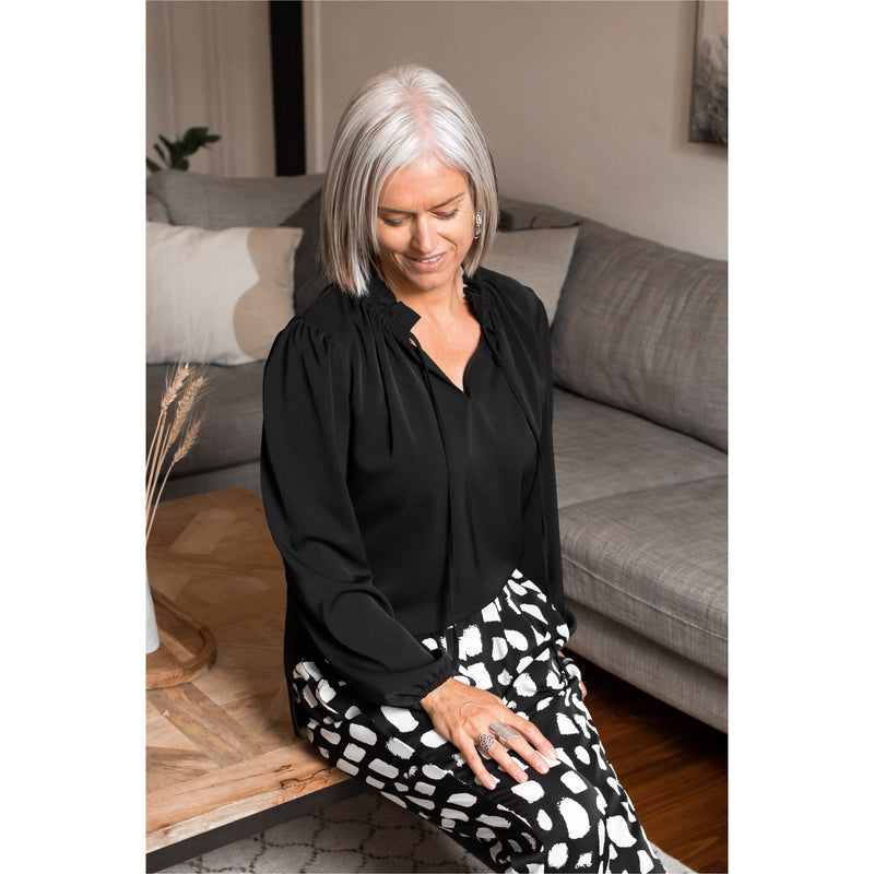 Astor Tie Neck Blouse Long Sleeve