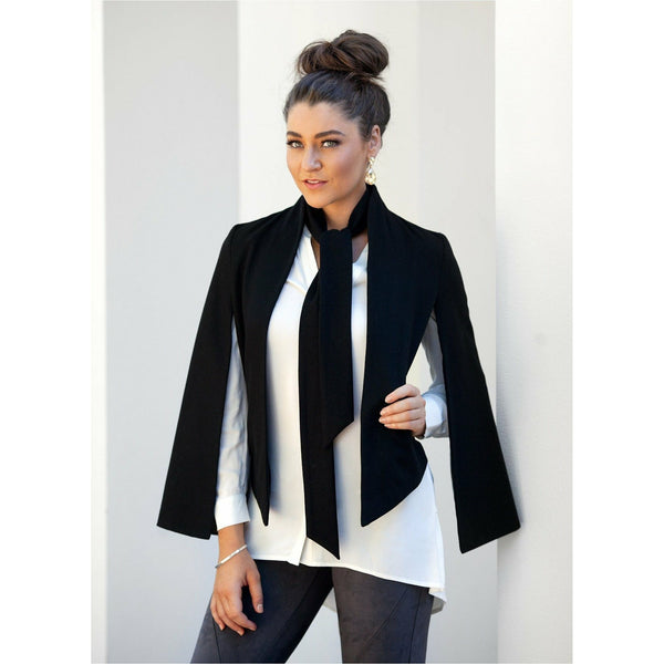 Astound Cape Sleeve Jacket in Black